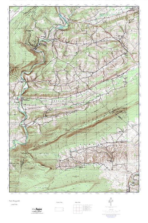 MyTopo New Ringgold, Pennsylvania USGS Quad Topo Map