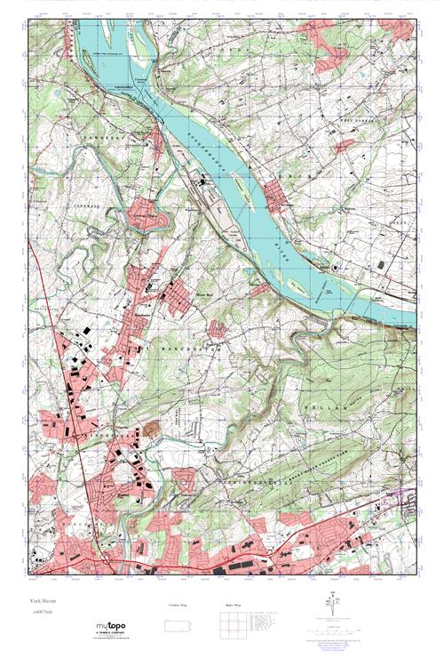 MyTopo York Haven, Pennsylvania USGS Quad Topo Map