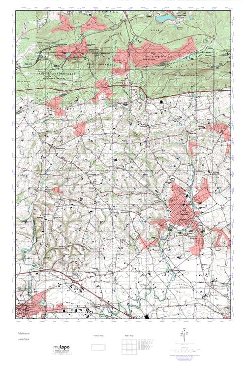 MyTopo Manheim, Pennsylvania USGS Quad Topo Map