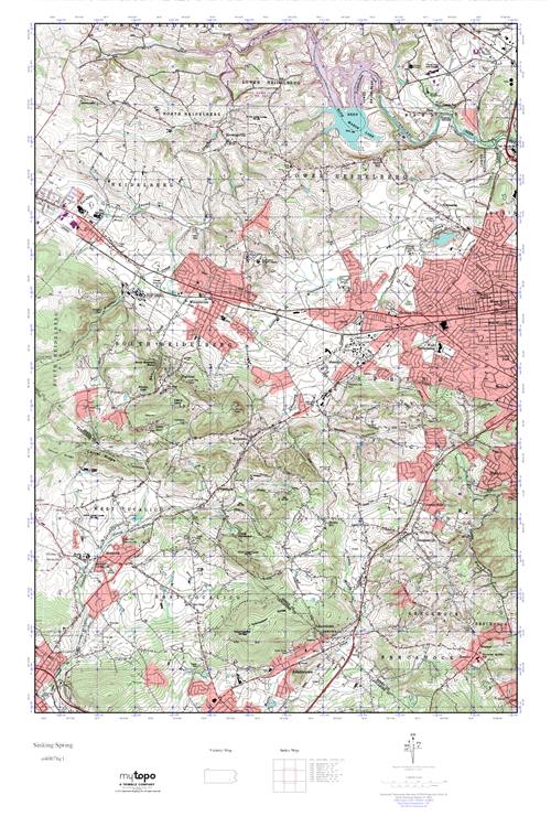 MyTopo Sinking Spring, Pennsylvania USGS Quad Topo Map