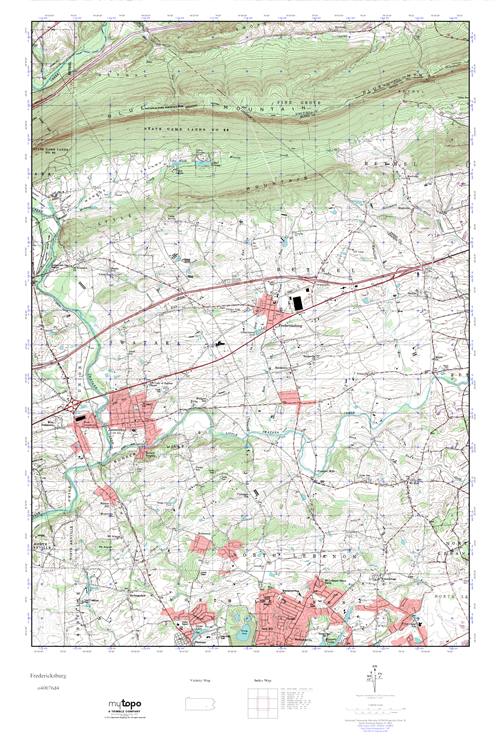 MyTopo Fredericksburg, Pennsylvania USGS Quad Topo Map