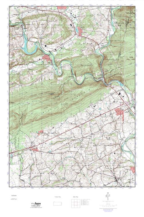 MyTopo Auburn, Pennsylvania USGS Quad Topo Map