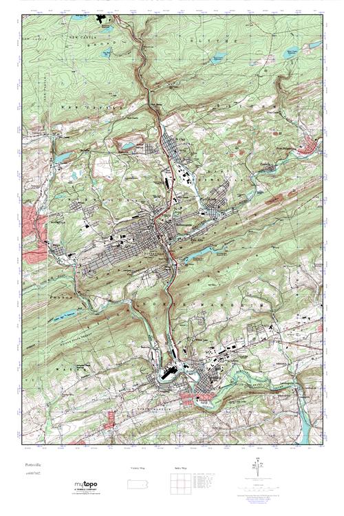 MyTopo Pottsville, Pennsylvania USGS Quad Topo Map