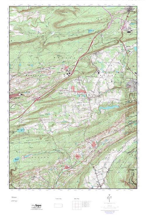 MyTopo Delano, Pennsylvania USGS Quad Topo Map