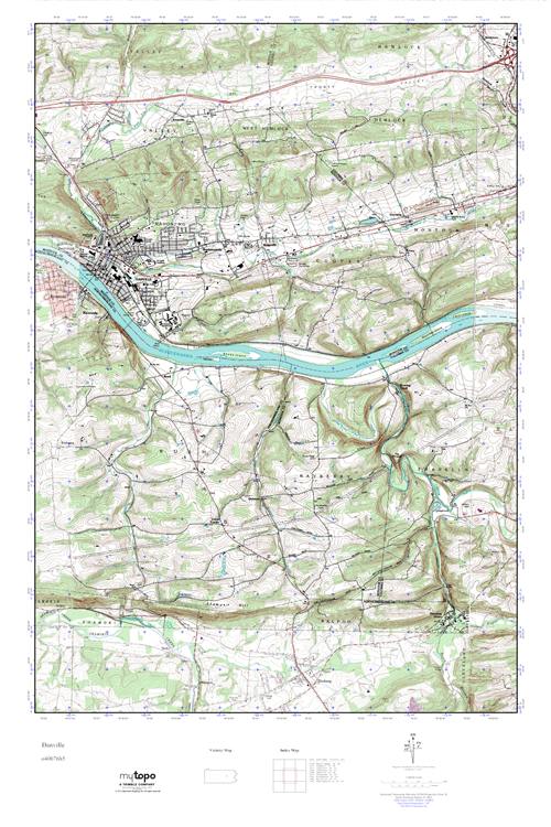 MyTopo Danville, Pennsylvania USGS Quad Topo Map