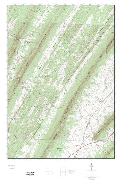 MyTopo Shade Gap, Pennsylvania USGS Quad Topo Map