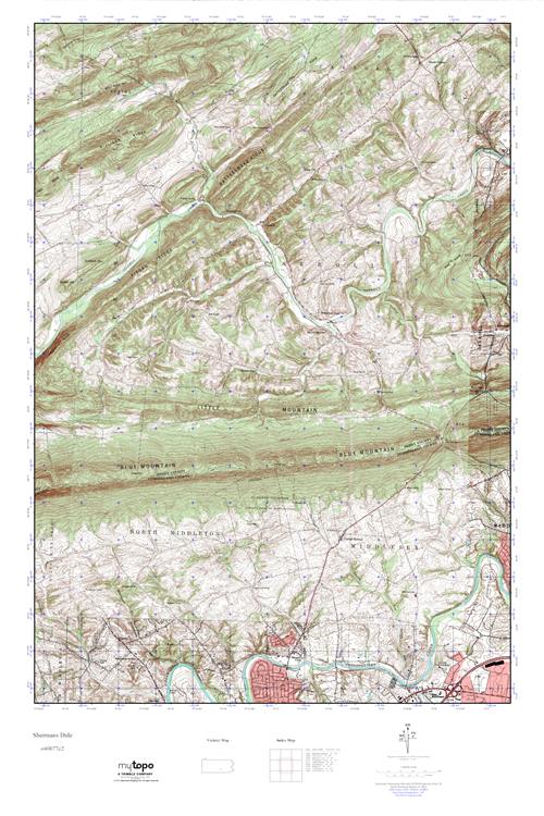 MyTopo Shermans Dale, Pennsylvania USGS Quad Topo Map