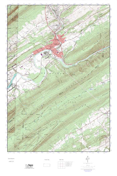 MyTopo Lewistown, Pennsylvania USGS Quad Topo Map