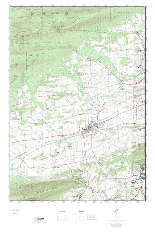 MyTopo Mifflinburg, Pennsylvania USGS Quad Topo Map