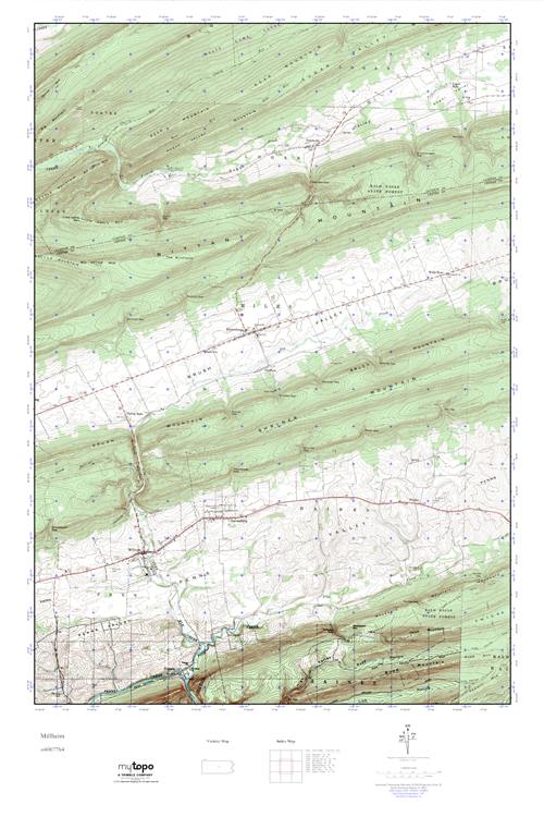 MyTopo Millheim, Pennsylvania USGS Quad Topo Map