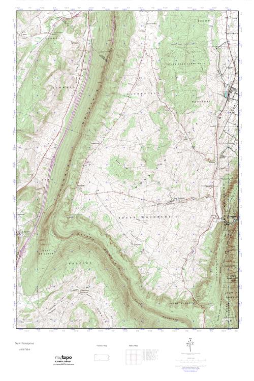 MyTopo New Enterprise, Pennsylvania USGS Quad Topo Map