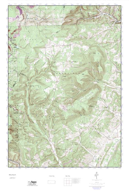 MyTopo Blue Knob, Pennsylvania USGS Quad Topo Map