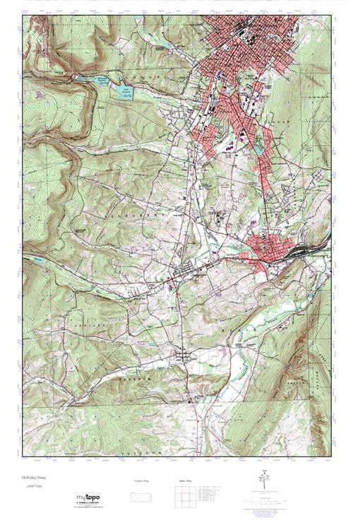 MyTopo Hollidaysburg, Pennsylvania USGS Quad Topo Map