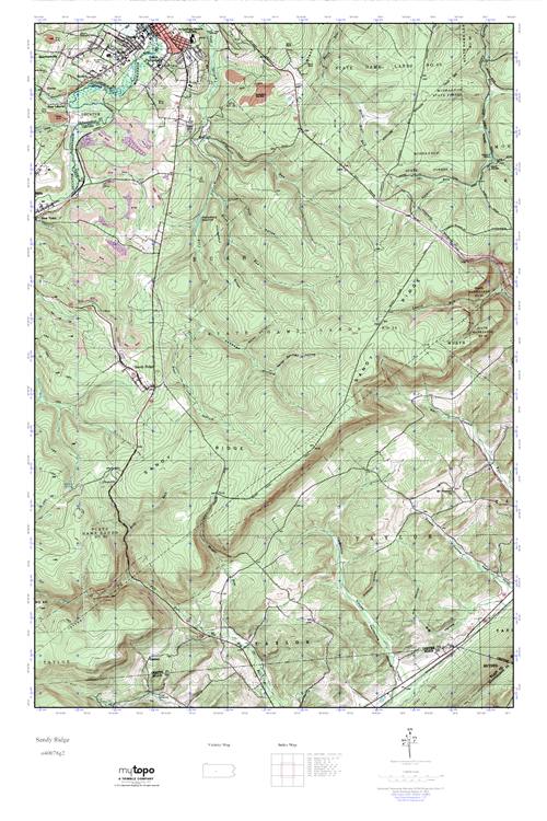 MyTopo Sandy Ridge, Pennsylvania USGS Quad Topo Map