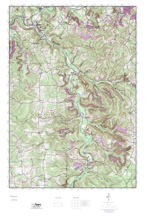 MyTopo Westover, Pennsylvania USGS Quad Topo Map