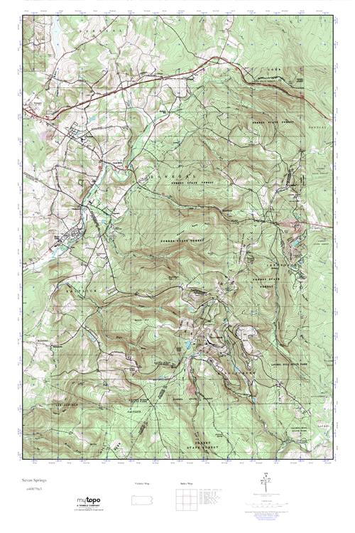 MyTopo Seven Springs, Pennsylvania USGS Quad Topo Map