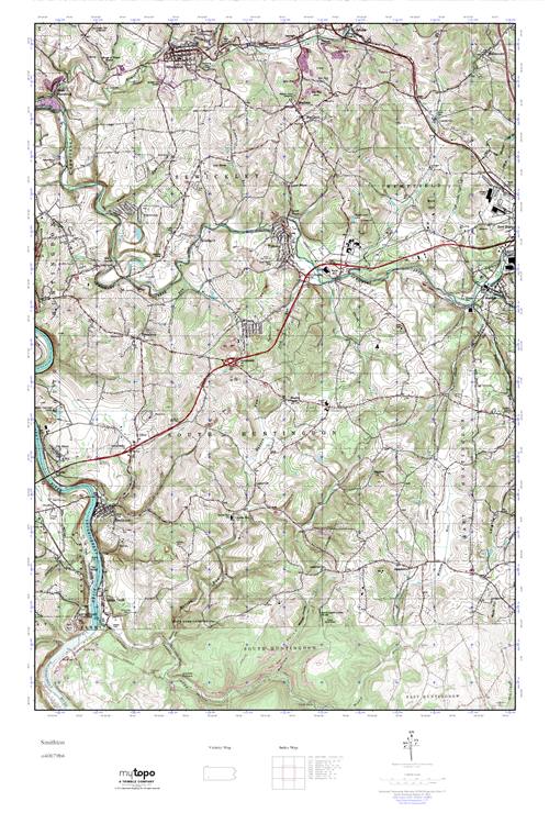 MyTopo Smithton, Pennsylvania USGS Quad Topo Map