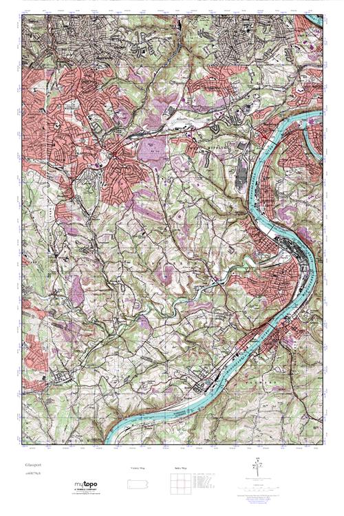MyTopo Glassport, Pennsylvania USGS Quad Topo Map
