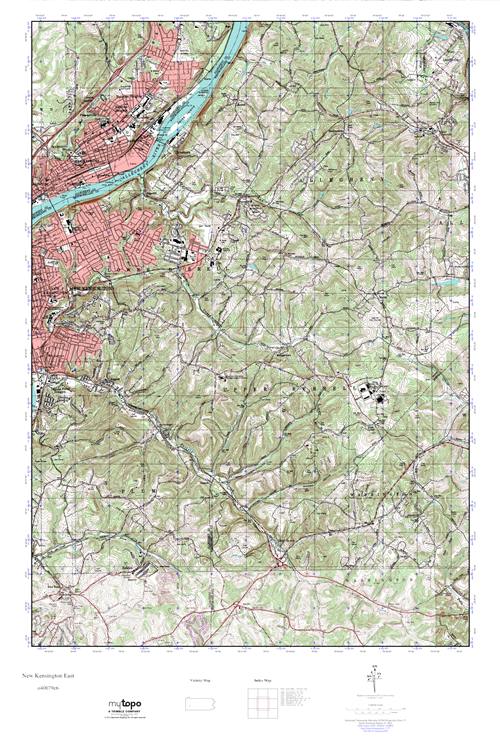 MyTopo New Kensington East, Pennsylvania USGS Quad Topo Map