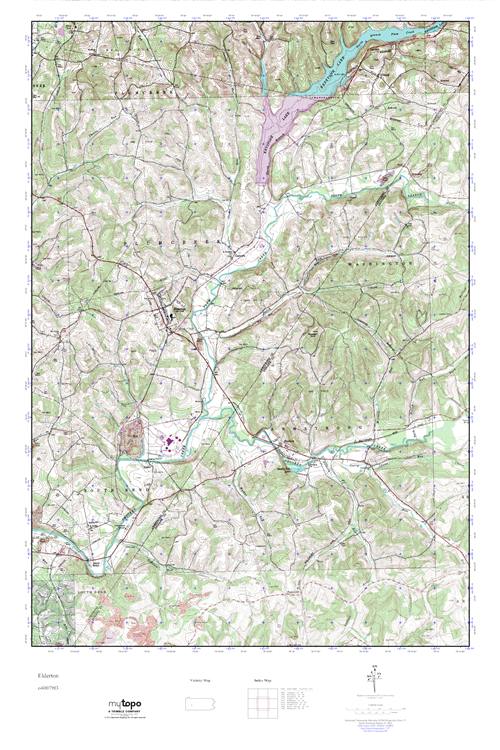 MyTopo Elderton, Pennsylvania USGS Quad Topo Map