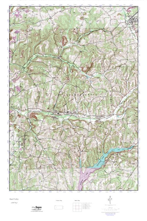 MyTopo Rural Valley, Pennsylvania USGS Quad Topo Map