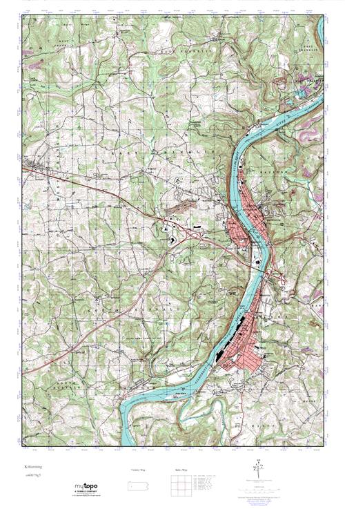 MyTopo Kittanning, Pennsylvania USGS Quad Topo Map