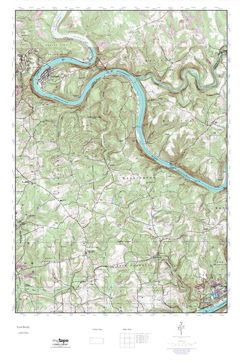 MyTopo East Brady, Pennsylvania USGS Quad Topo Map