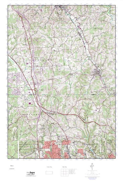 MyTopo Mars, Pennsylvania USGS Quad Topo Map