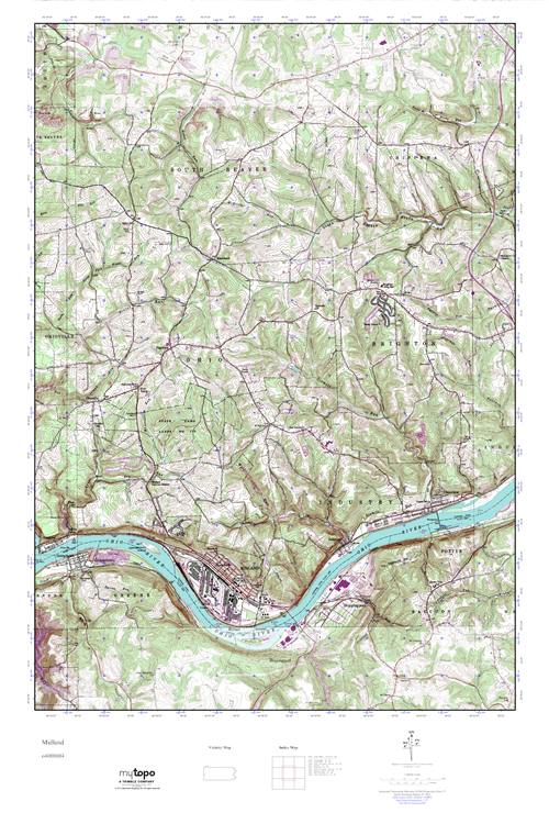 MyTopo Midland, Pennsylvania USGS Quad Topo Map
