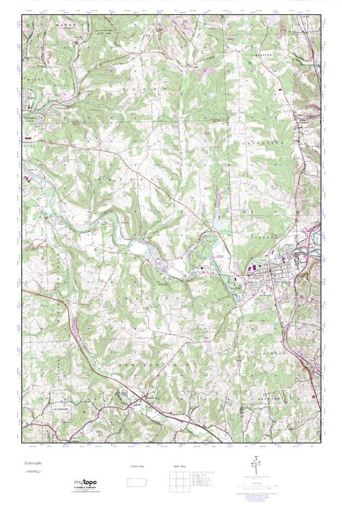 MyTopo Zelienople, Pennsylvania USGS Quad Topo Map
