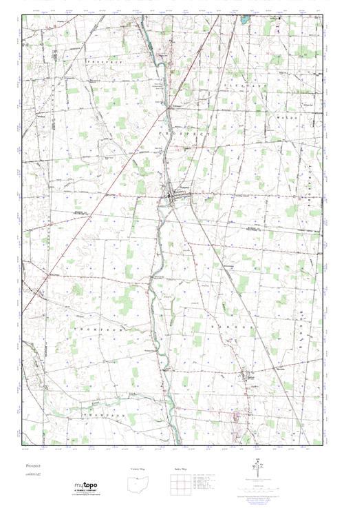 MyTopo Prospect, Ohio USGS Quad Topo Map