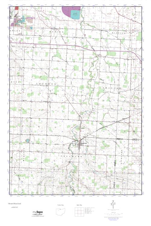 MyTopo Mount Blanchard, Ohio USGS Quad Topo Map