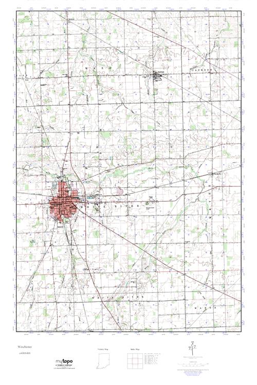 MyTopo Winchester, Indiana USGS Quad Topo Map