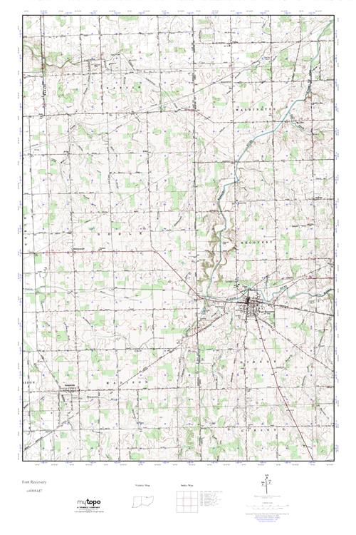 MyTopo Fort Recovery, Ohio USGS Quad Topo Map