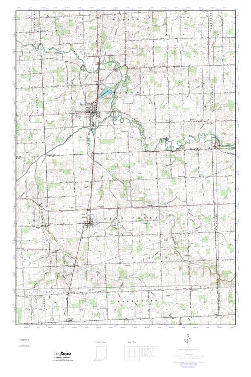 MyTopo Geneva, Indiana USGS Quad Topo Map