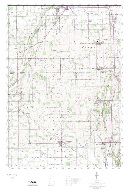 MyTopo Sulphur Springs, Indiana USGS Quad Topo Map