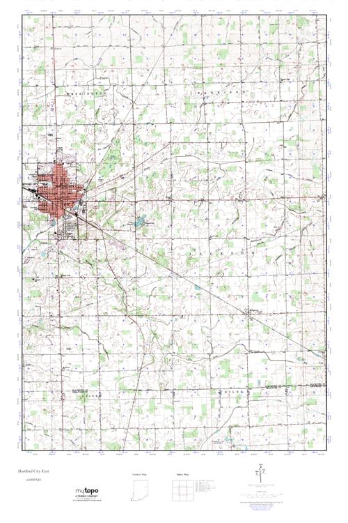 MyTopo Hartford City East, Indiana USGS Quad Topo Map