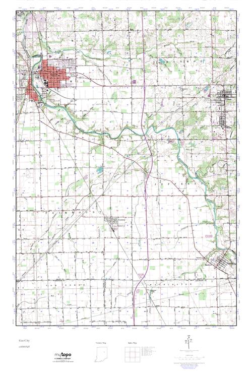 MyTopo Gas City, Indiana USGS Quad Topo Map