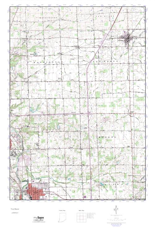 MyTopo Van Buren, Indiana USGS Quad Topo Map