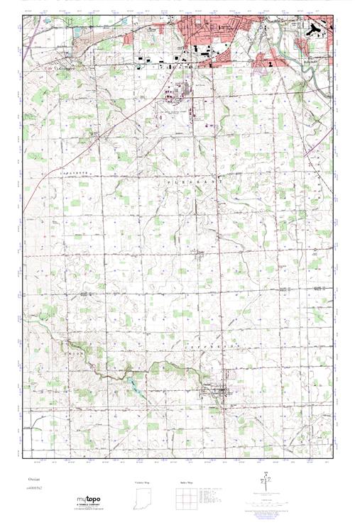 MyTopo Ossian, Indiana USGS Quad Topo Map