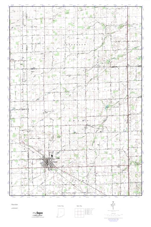 MyTopo Sheridan, Indiana USGS Quad Topo Map