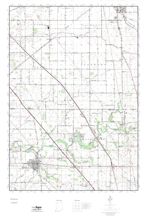 MyTopo Thorntown, Indiana USGS Quad Topo Map