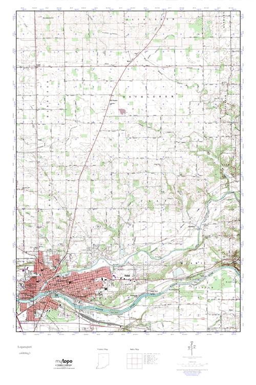 MyTopo Logansport, Indiana USGS Quad Topo Map