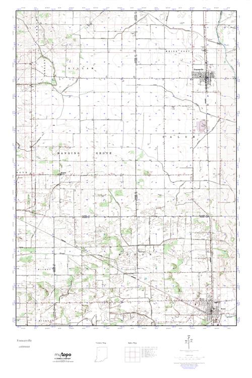 MyTopo Francesville, Indiana USGS Quad Topo Map