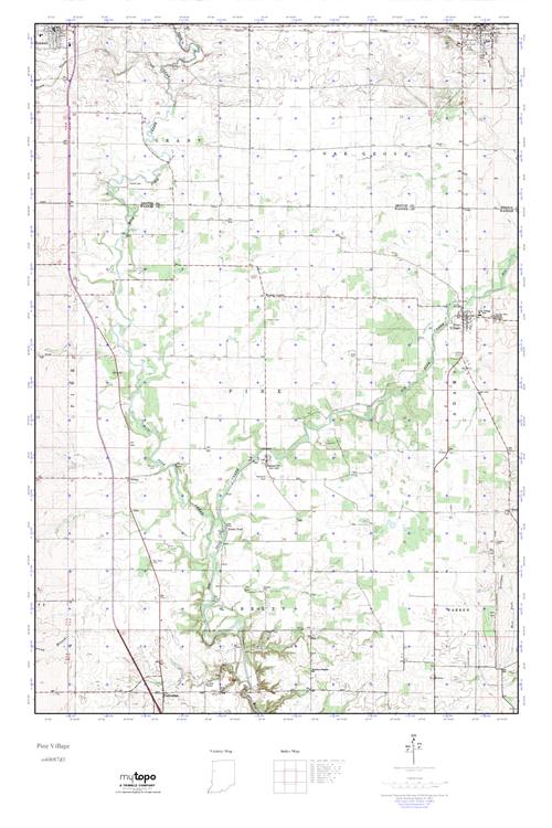 MyTopo Pine Village, Indiana USGS Quad Topo Map