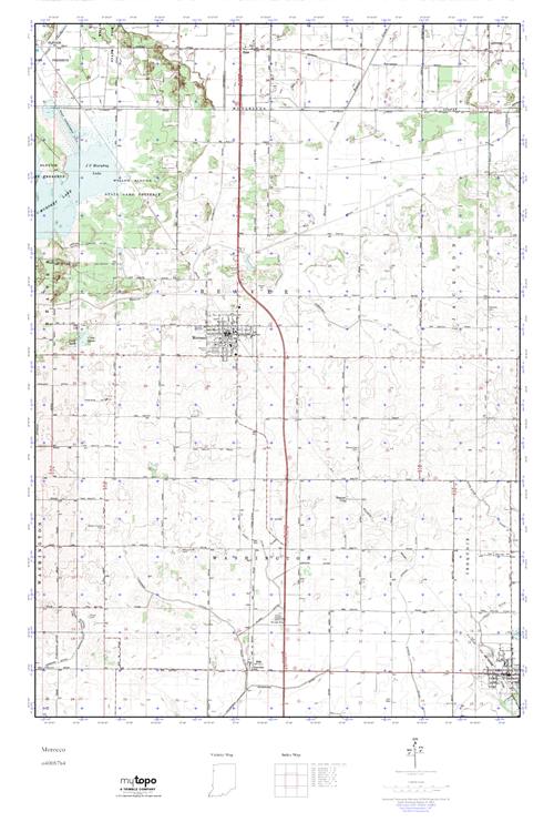 MyTopo Morocco, Indiana USGS Quad Topo Map