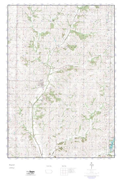 MyTopo Diagonal, Iowa USGS Quad Topo Map
