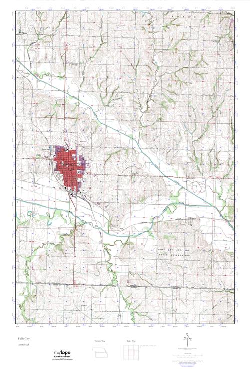 MyTopo Falls City, Nebraska USGS Quad Topo Map