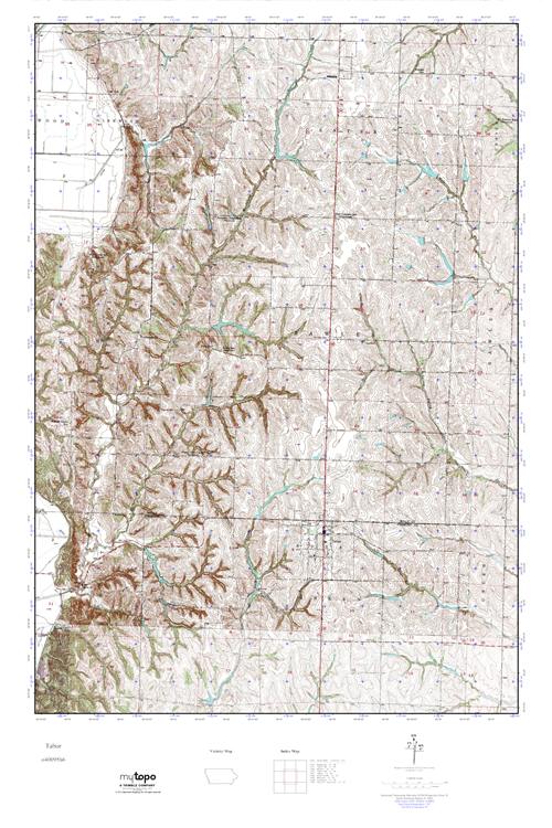 MyTopo Tabor, Iowa USGS Quad Topo Map