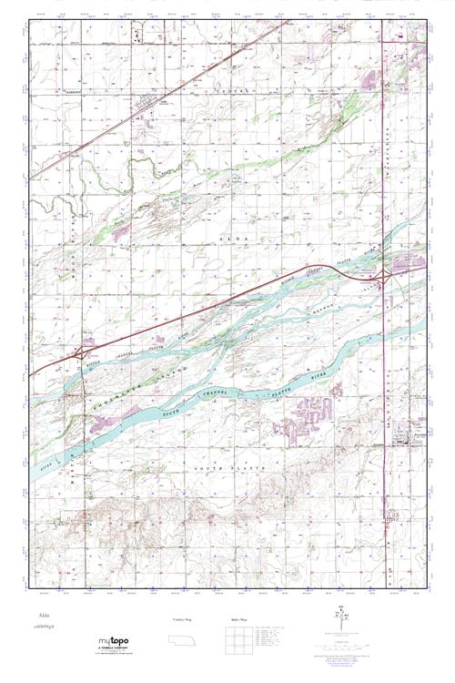 MyTopo Alda, Nebraska USGS Quad Topo Map
